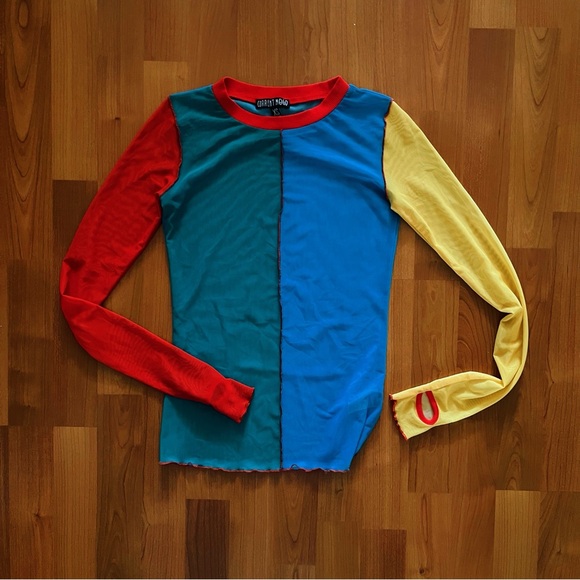 Current Mood Colorblock Sheer Longsleeve - Picture 1 of 5